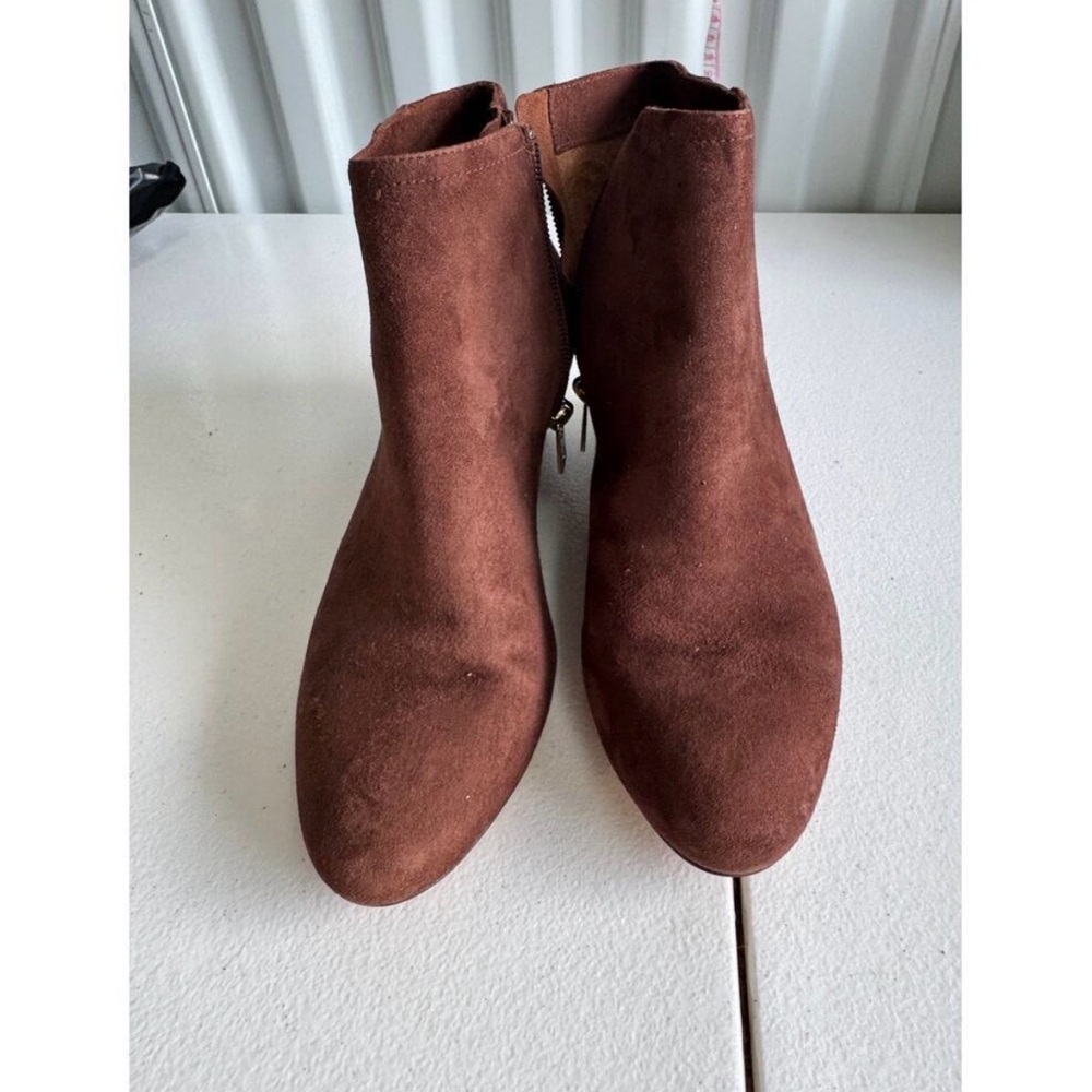 Coach Brown Suede Ankle Boots with Side Zip